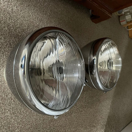 NOW SOLD Vintage Lucas MBD 166 Pair Dipping Head Lights, Alvis TA 14