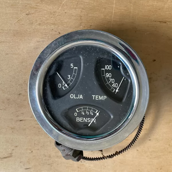 Vintage Car AC Delco 4,3/4" Tripple Multi Gauge, Oil Temperature Temp Petrol Gas